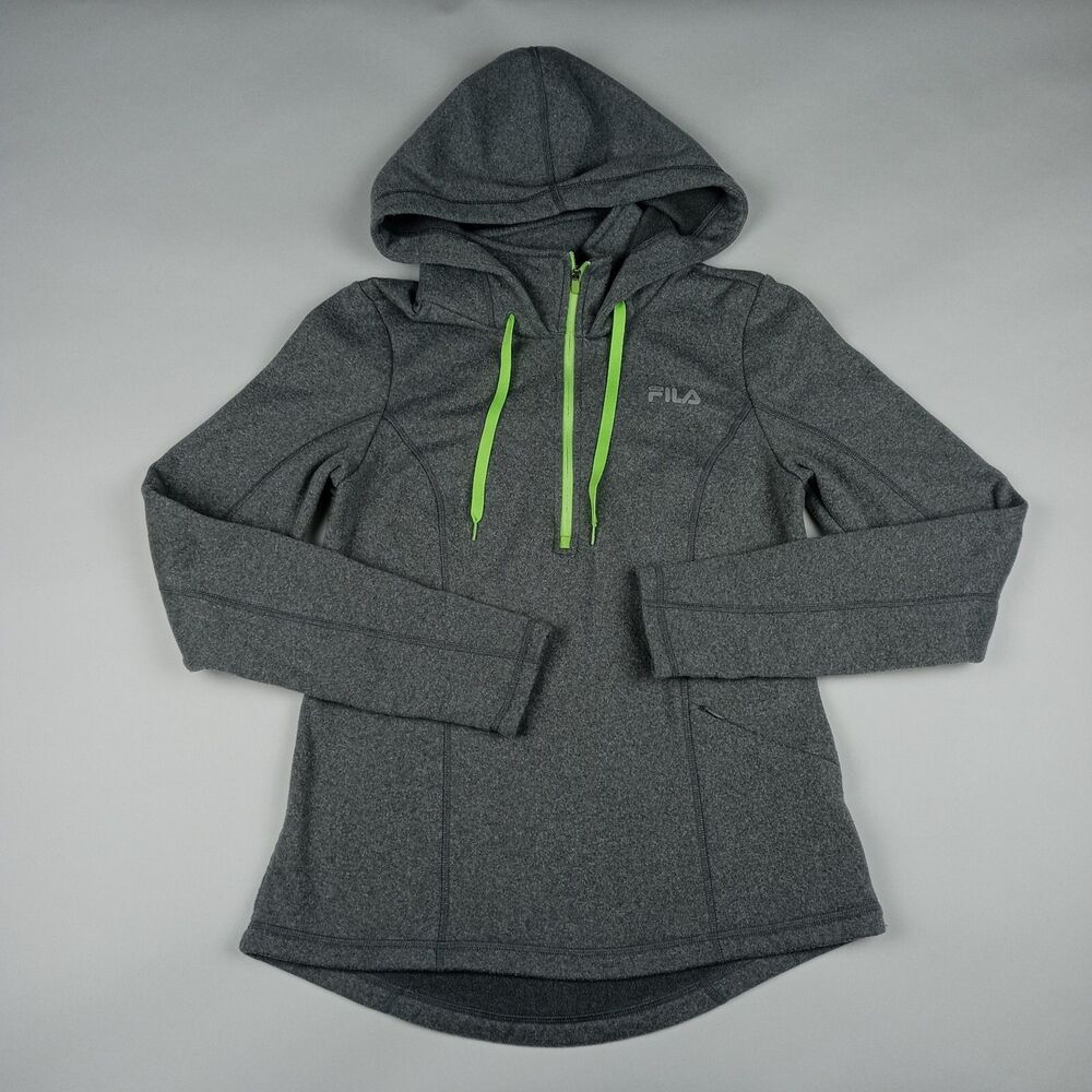 FILA Sport 1/2 Zip Hoodie Sweatshirt Sweater Women's Size Small Pullover Gray